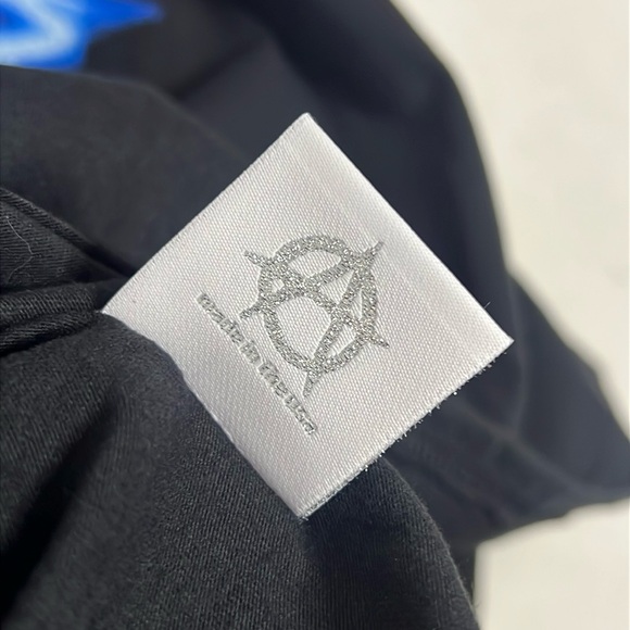 Revenge Men’s Anarchy Lightening Blue Logo T-Shirt Size Large Made in USA - Picture 7 of 8